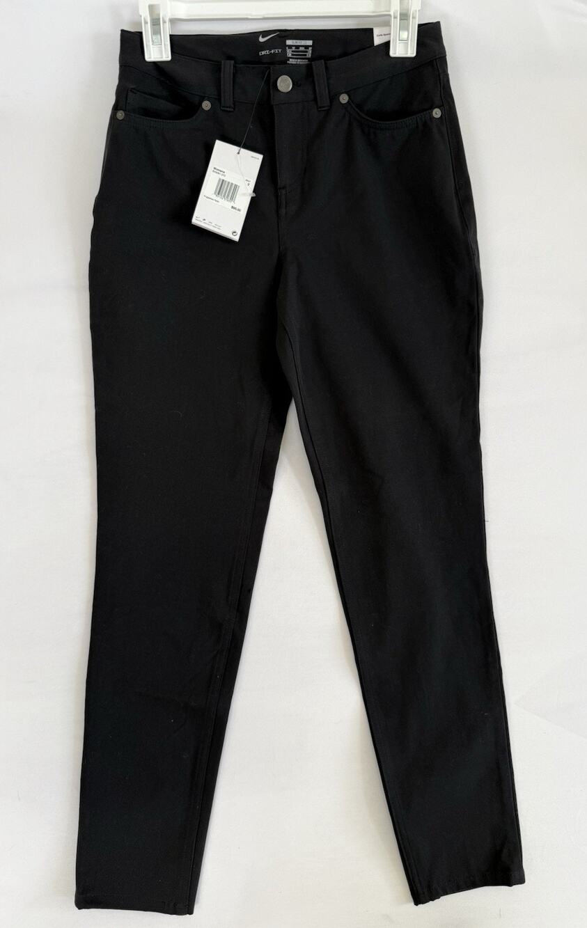 Nike Dri-FIT Slim Fit Golf Pants Black Women’s 2 NWT A109